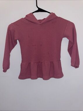 Carter's Mauve Hooded Long Sleeve Peplum Top for Toddler Girls